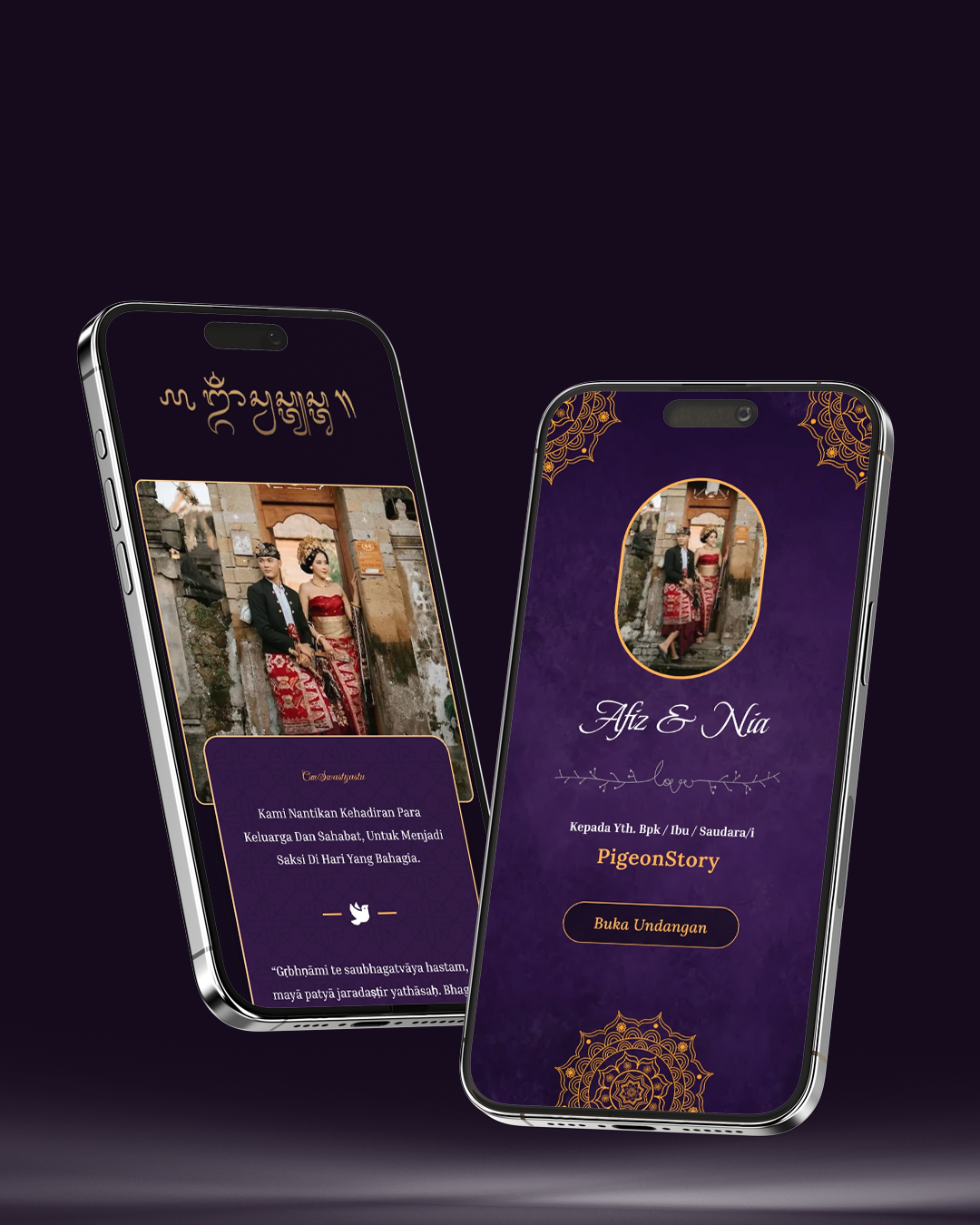 Tema undangan digital Adat Bali - Desain Adat elegan dan modern