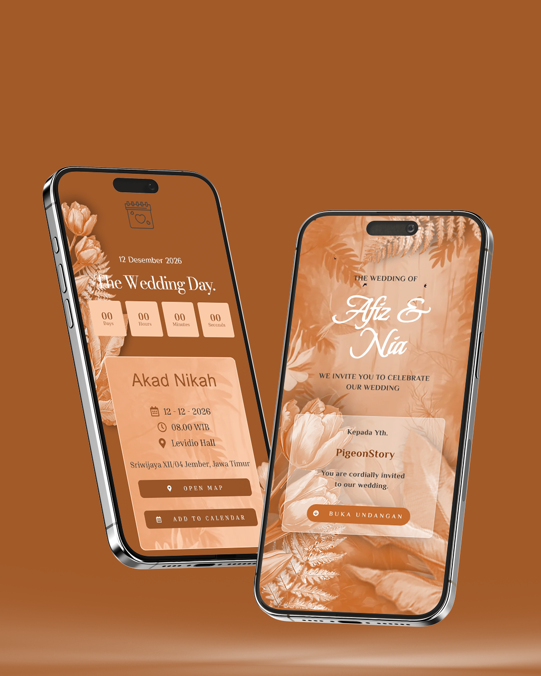 Tema undangan digital Premium 12 - Desain Premium elegan dan modern