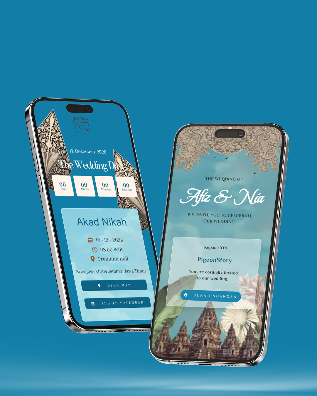 Tema undangan digital Premium 13 - Desain Premium elegan dan modern