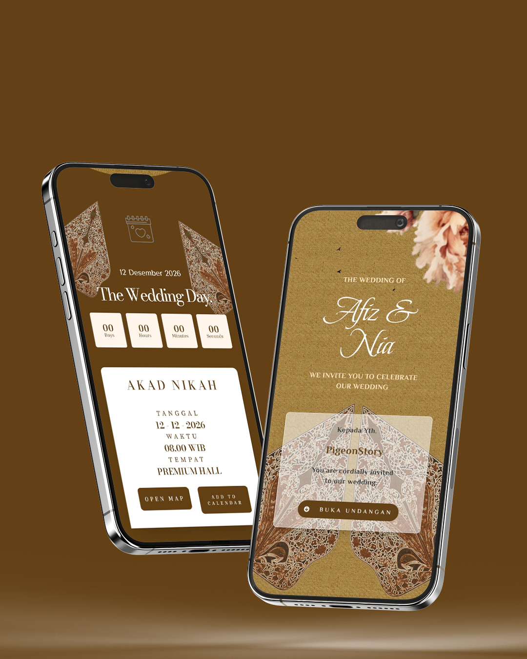 Tema undangan digital Premium 14 - Desain Premium elegan dan modern