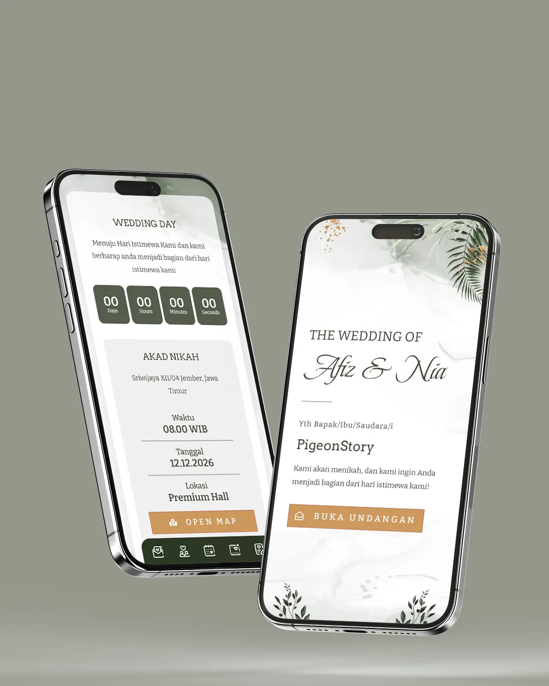 Tema undangan digital Watercolor 3 - Desain Watercolor elegan dan modern