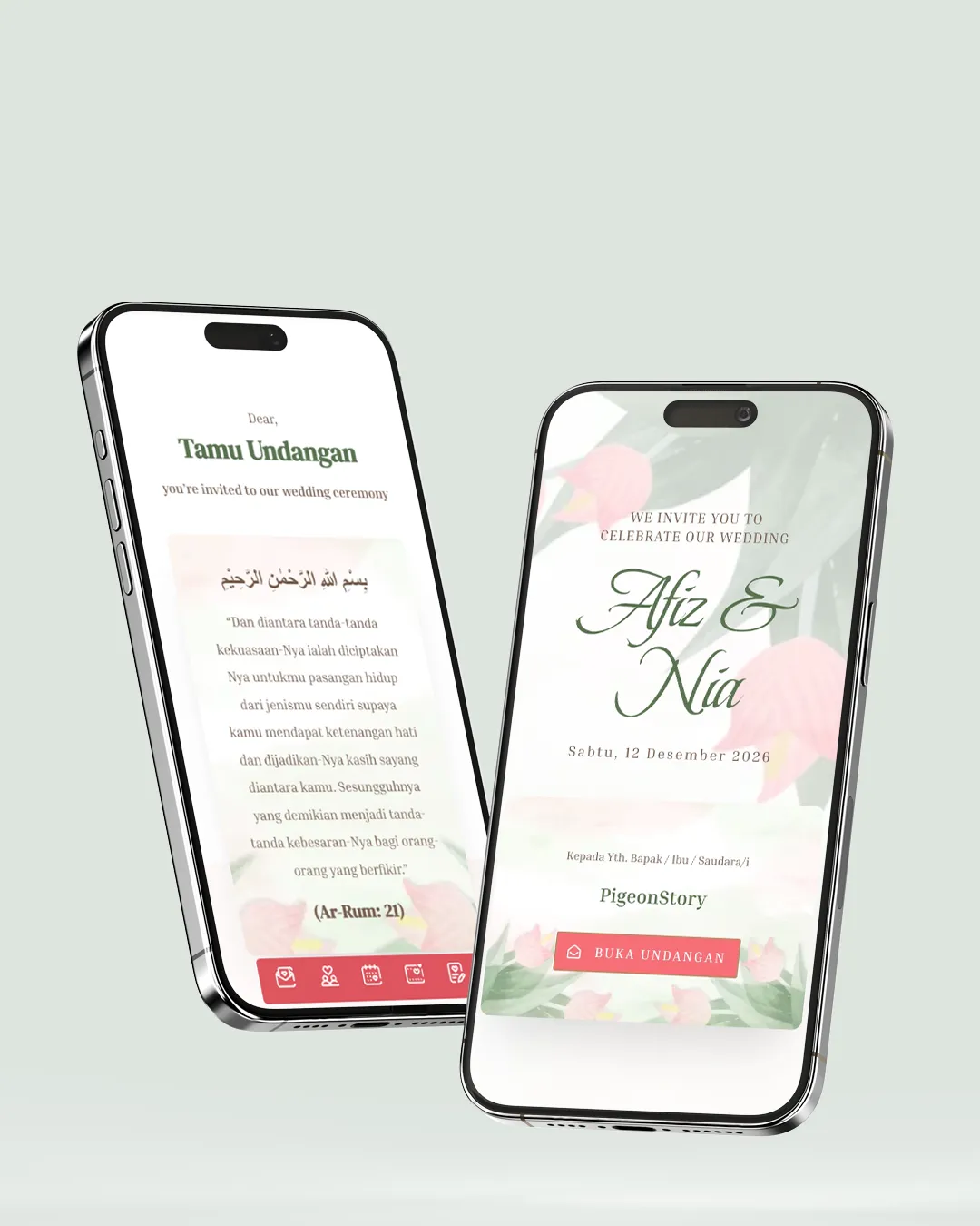 Tema undangan digital watercolor 4 - Desain Watercolor elegan dan modern
