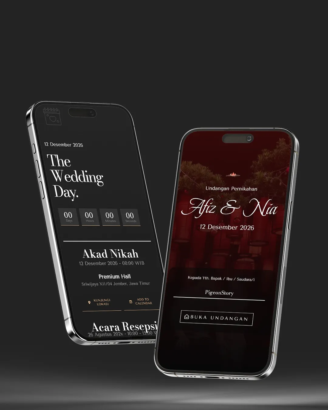 Tema undangan digital Minimalist 2 - Desain Minimalist elegan dan modern