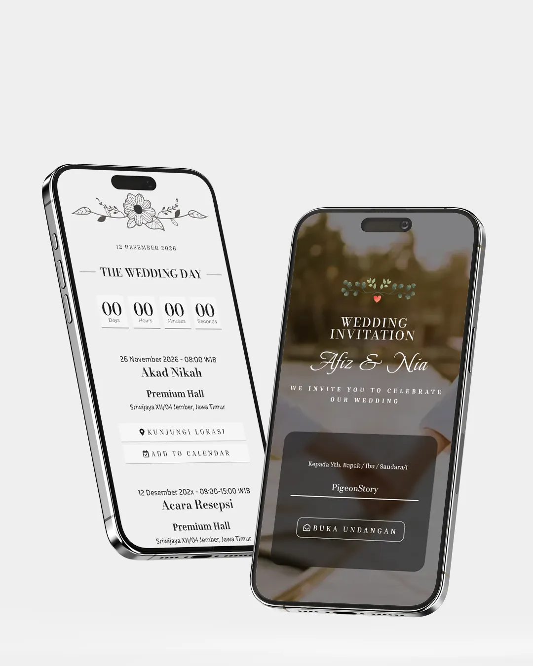 Tema undangan digital Minimalist 3 - Desain Minimalist elegan dan modern