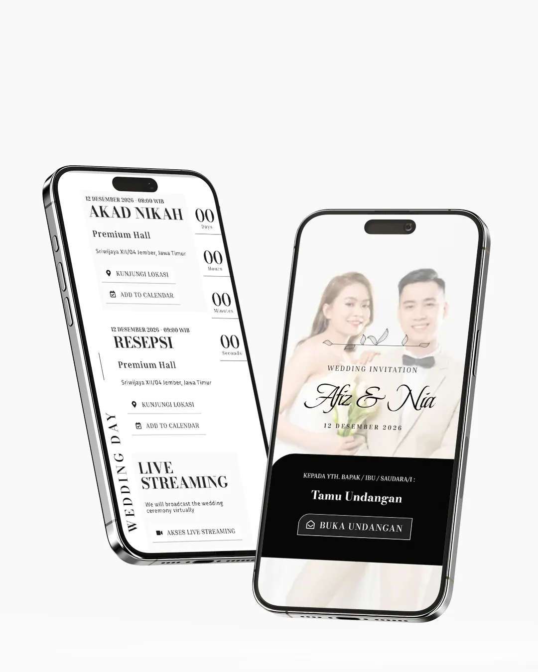 Tema undangan digital Minimalist 4 - Desain Minimalist elegan dan modern