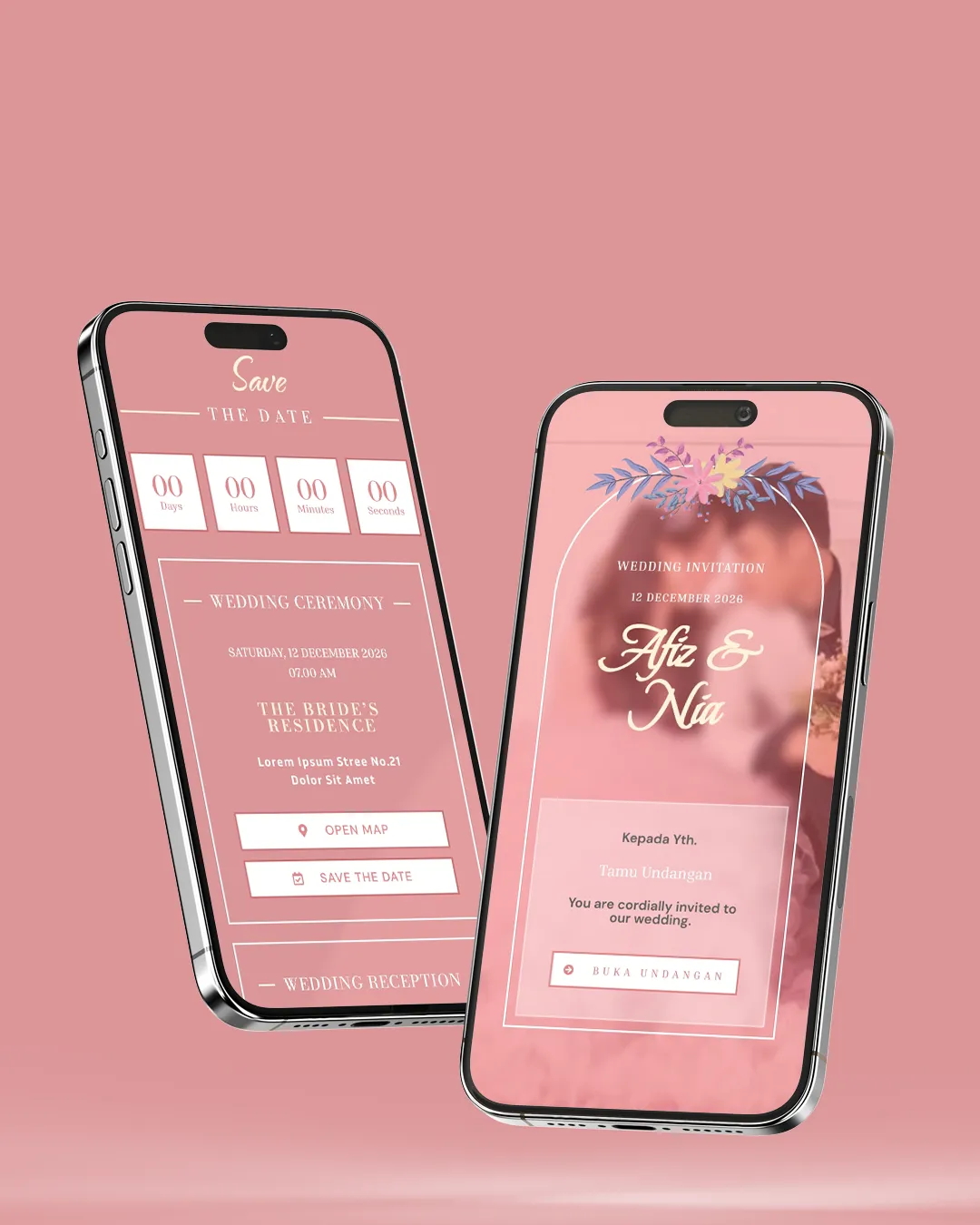 Tema undangan digital Minimalist 5 - Desain Minimalist elegan dan modern