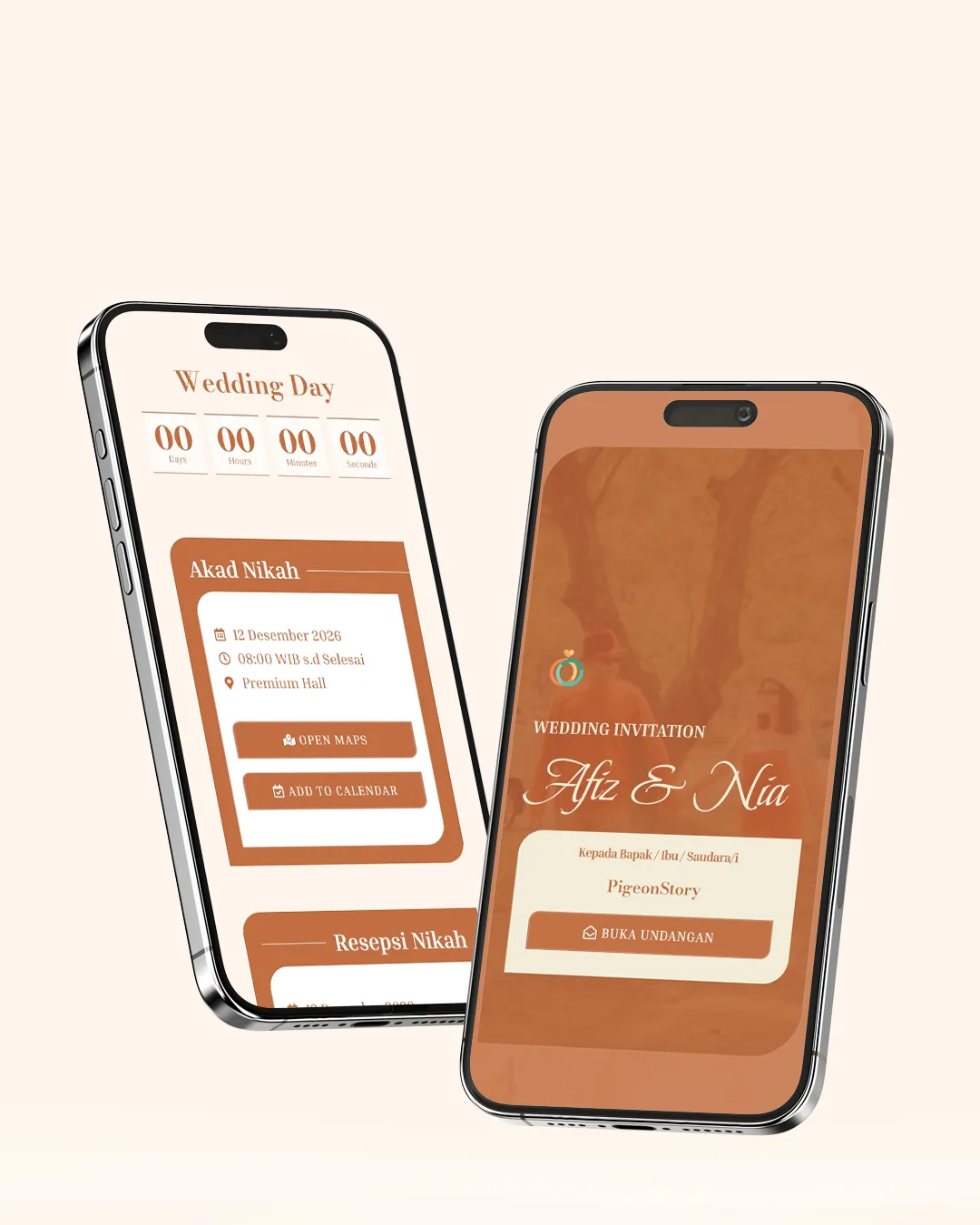 Tema undangan digital Minimalist 8 - Desain Minimalist elegan dan modern