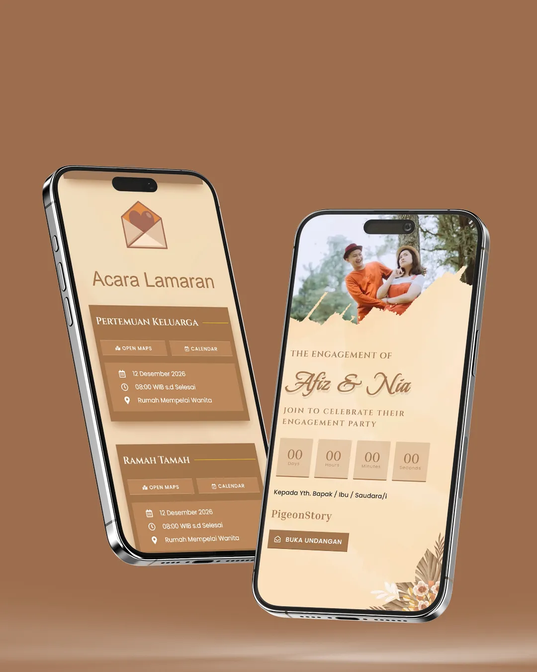 Tema undangan digital Floral 2 - Desain Floral elegan dan modern