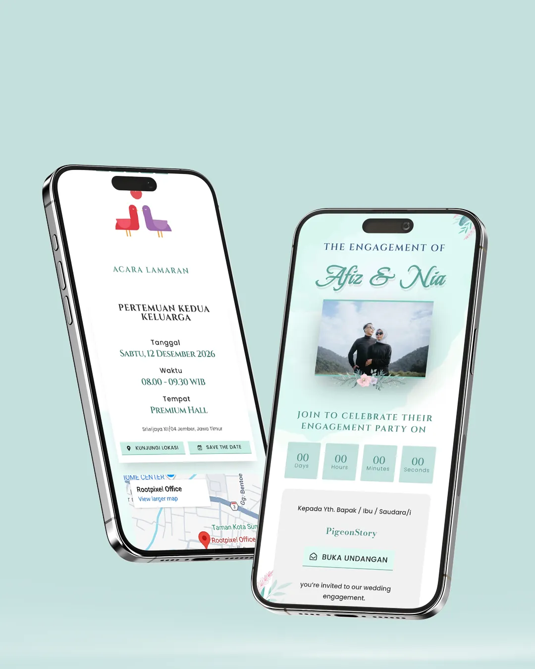 Tema undangan digital Floral 4 - Desain Floral elegan dan modern