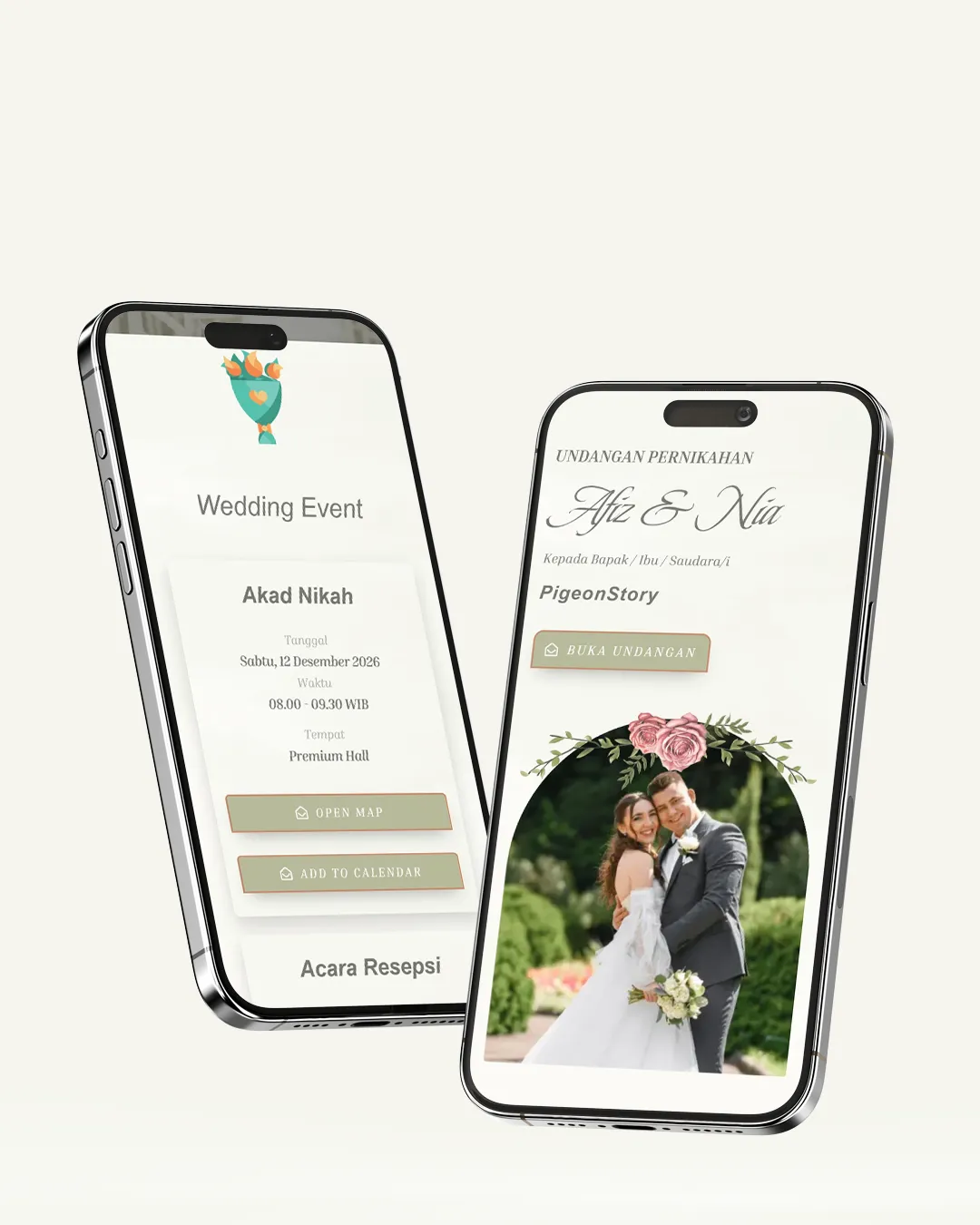 Tema undangan digital Floral 5 - Desain Floral elegan dan modern