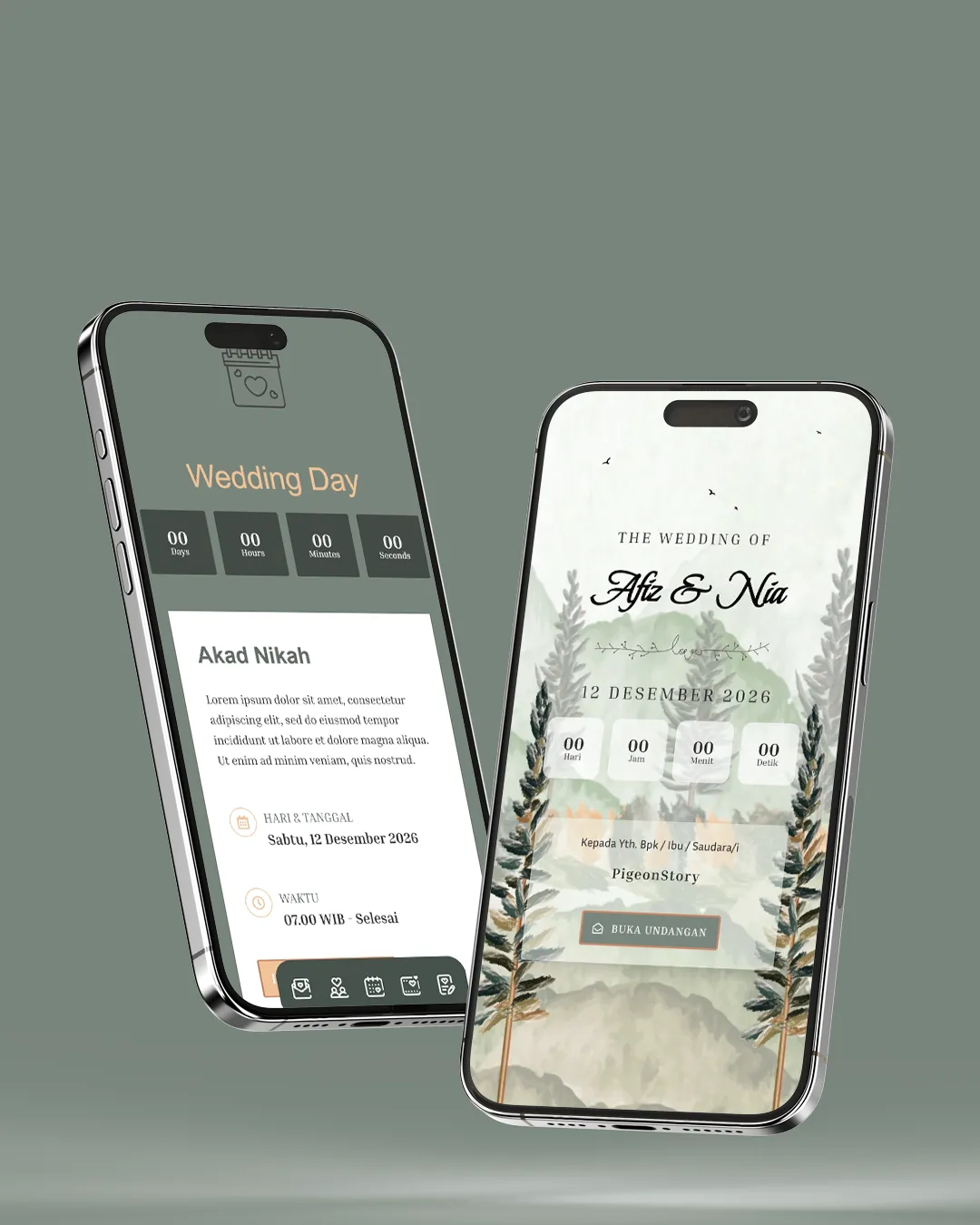 Tema undangan digital Floral 6 - Desain Floral elegan dan modern