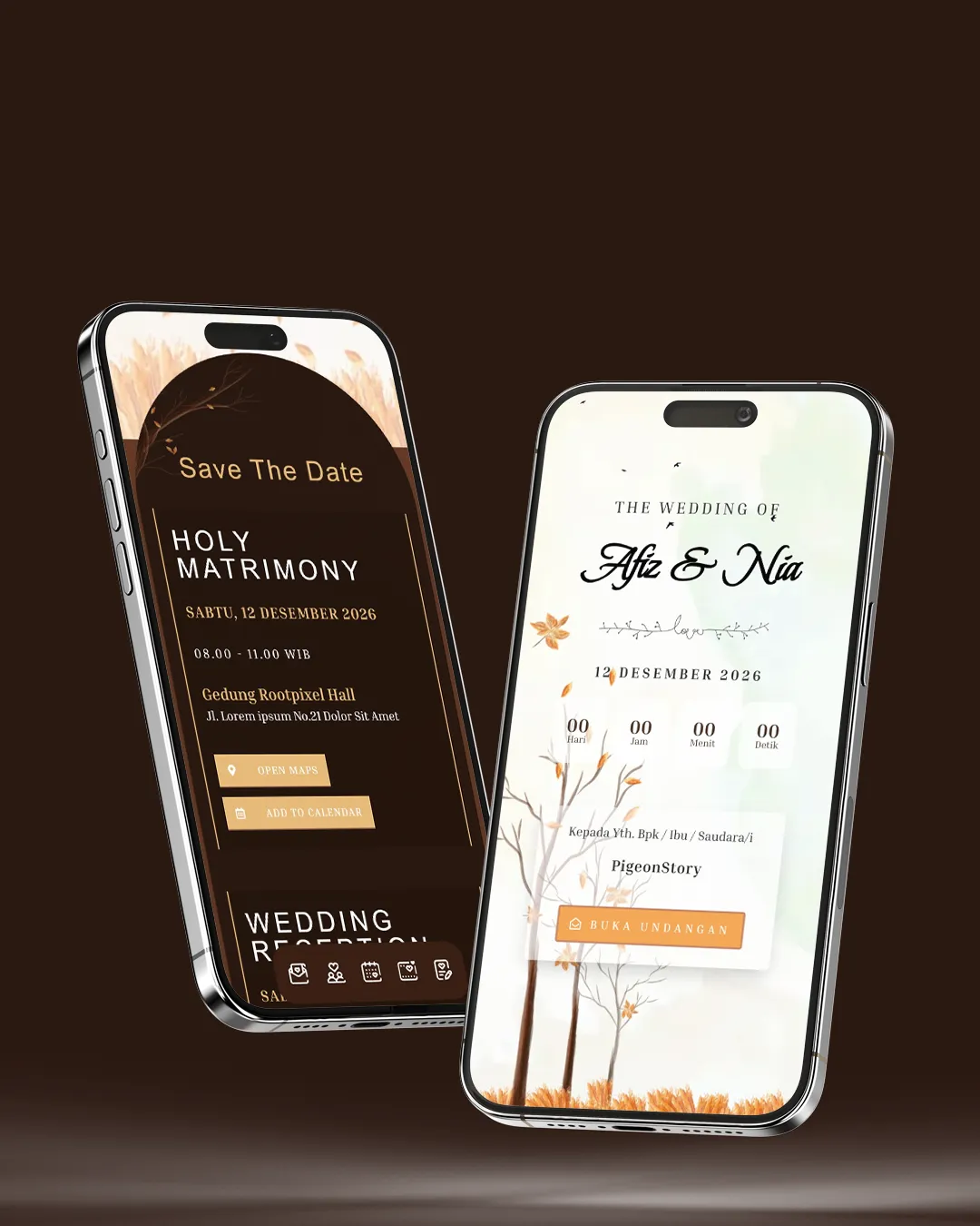 Tema undangan digital floral 7 - Desain Floral elegan dan modern