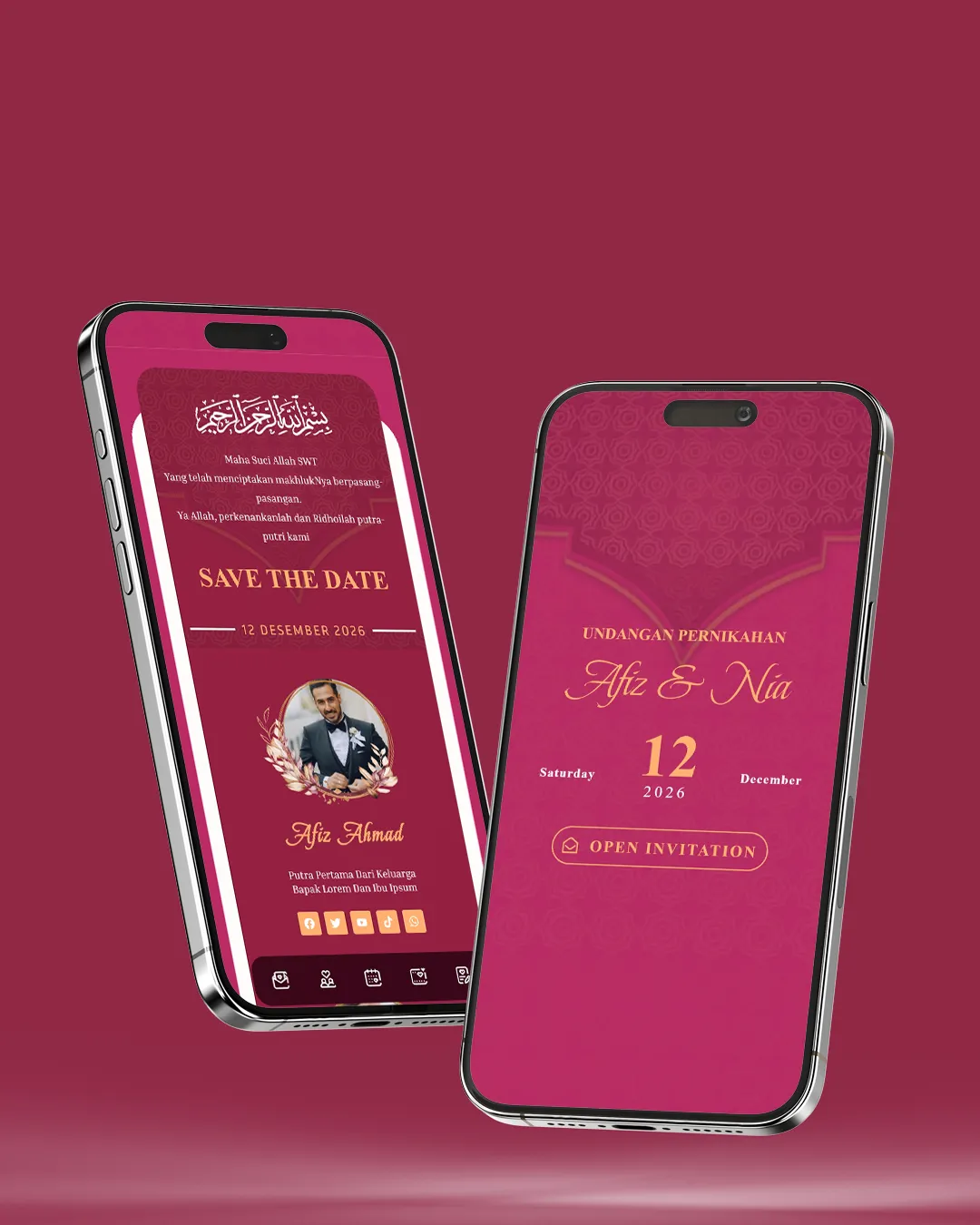 Tema undangan digital Premium 18 - Desain Premium elegan dan modern