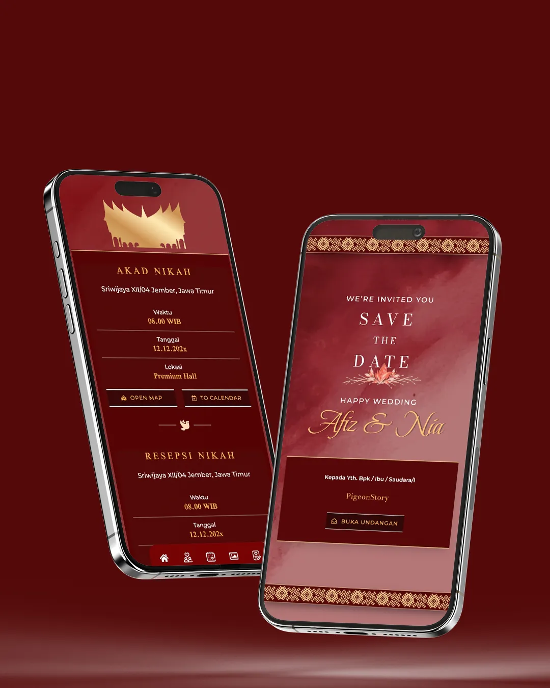 Tema undangan digital Adat Minang - Desain Adat elegan dan modern