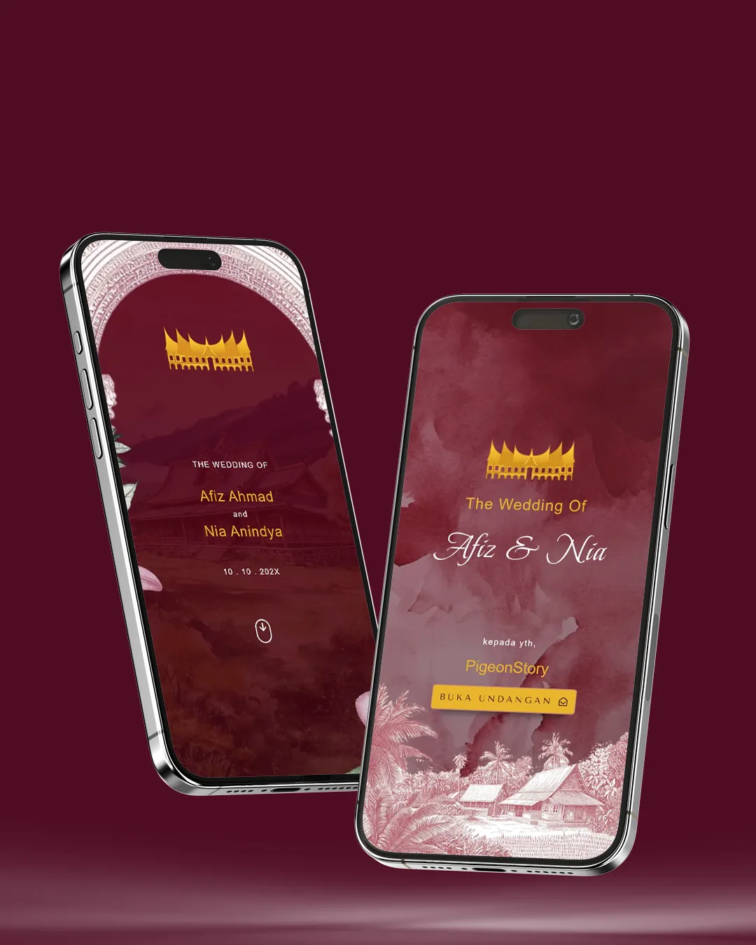 Tema undangan digital Premium Adat Minang - Desain Premium Adat elegan dan modern
